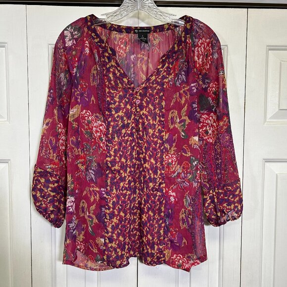 Floral Sheer Blouse - Picture 1 of 3